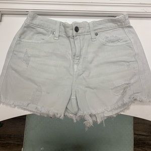 white jean shorts from aerie